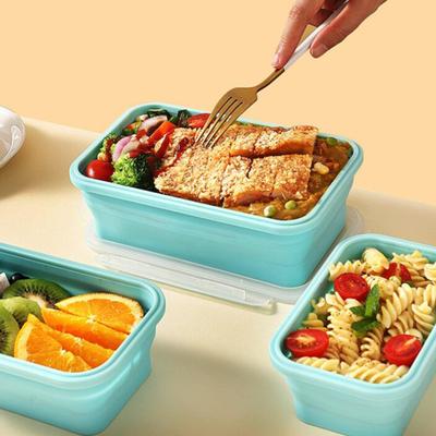 350/500/800/1200ML Lunch Container Foldable Microwavable Removable Lid Good Sealing Fresh-keeping Food Container Kitchen Supply