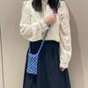 New Portable Crossbody Phone Bag Hollow-out Woven Solid Color Phone Purse Crochet Lightweight Handbag Gifts