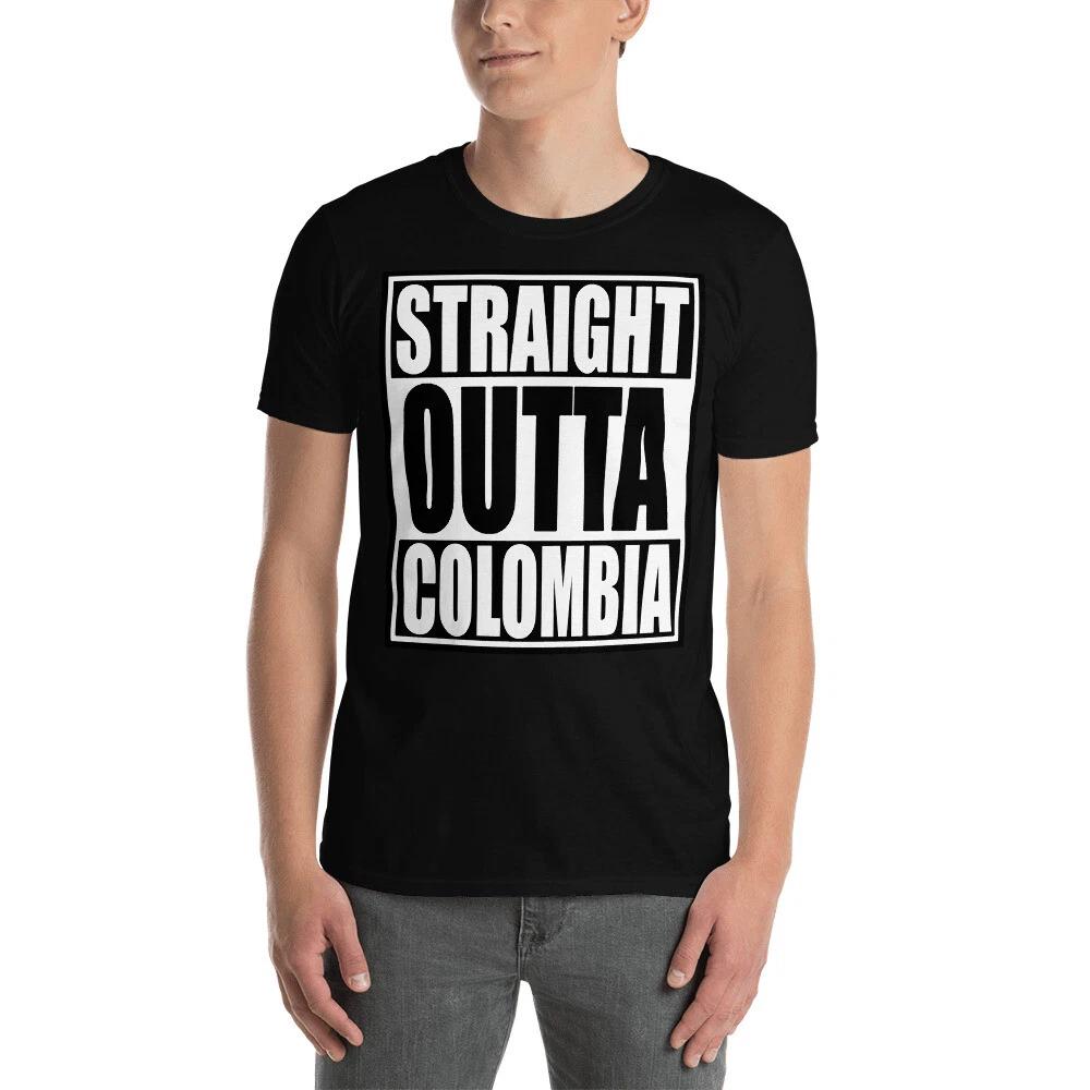 STRAIGHT OUTTA COLOMBIA TRENDY FUN GRAPHIC Short-Sleeve Unisex T-Shirt L