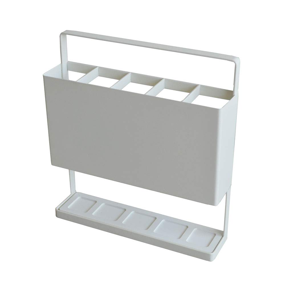 COLLEND Umbrella Stand, White, Holds 5 Umbrellas, US-WH