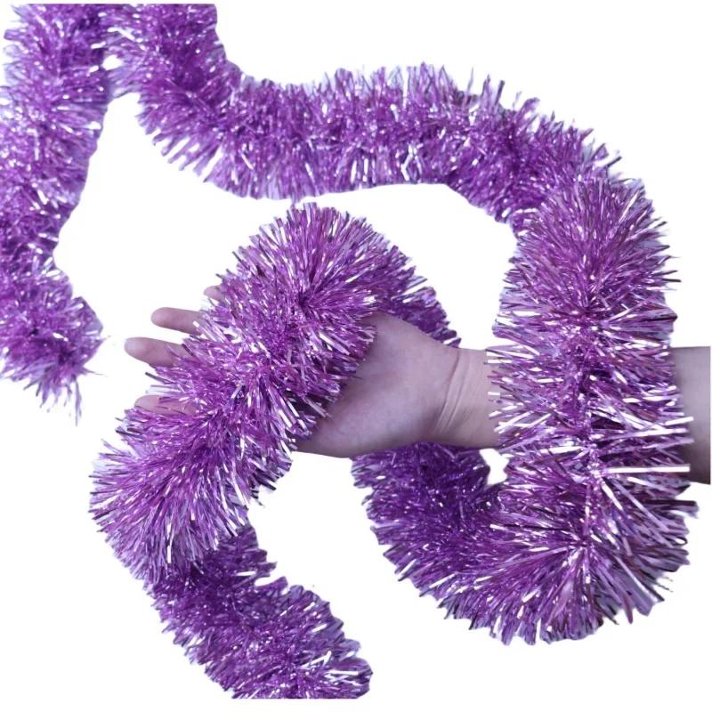 2M Christmas Tinsel Ribbon Garland Gold Silver Color Decorative Tinsel Strips Home Wedding Birthday Party Wall Door Decor