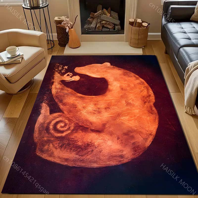 

1PC Bear and Girl Print Carpet for Bedroom Living Room Bedside Sofa Floor Mat Modern Home Decor Area Rug Luxury Gift 40x60cm (16x24in)