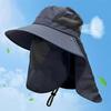 Lightweight Summer Hat Breathable Mesh Bucket Hat 360-Degree Sunshade Fisherman with Detachable Face