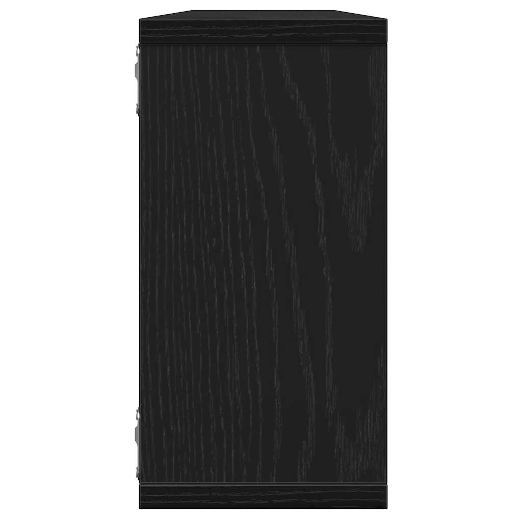 Cube Shelves Set of 4 Black Oak Effect 100 x 15 x 30 cm