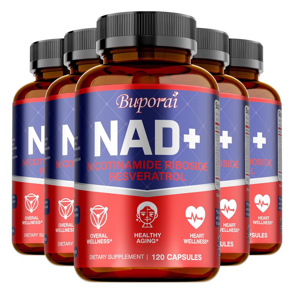 Buporai NAD+ Dietary Supplement, Contains Nicotinic Riboside and Resveratrol, Daily Nutritional Supplement