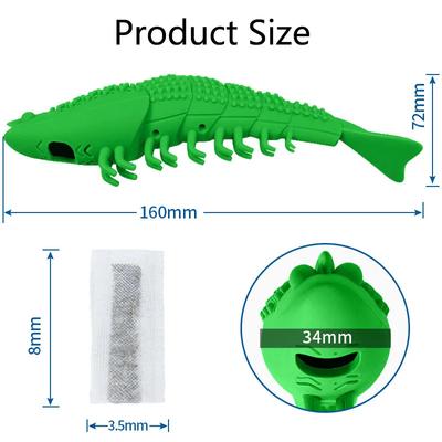 Nuevo Pez de Silicona con Hierba Gatera, Cangrejo de Río, Cepillo de Dientes, Juguete para Gatos, Mordisqueo Self Hi, Alivia la Depresión, Muele los Dientes y Limpia los Dientes