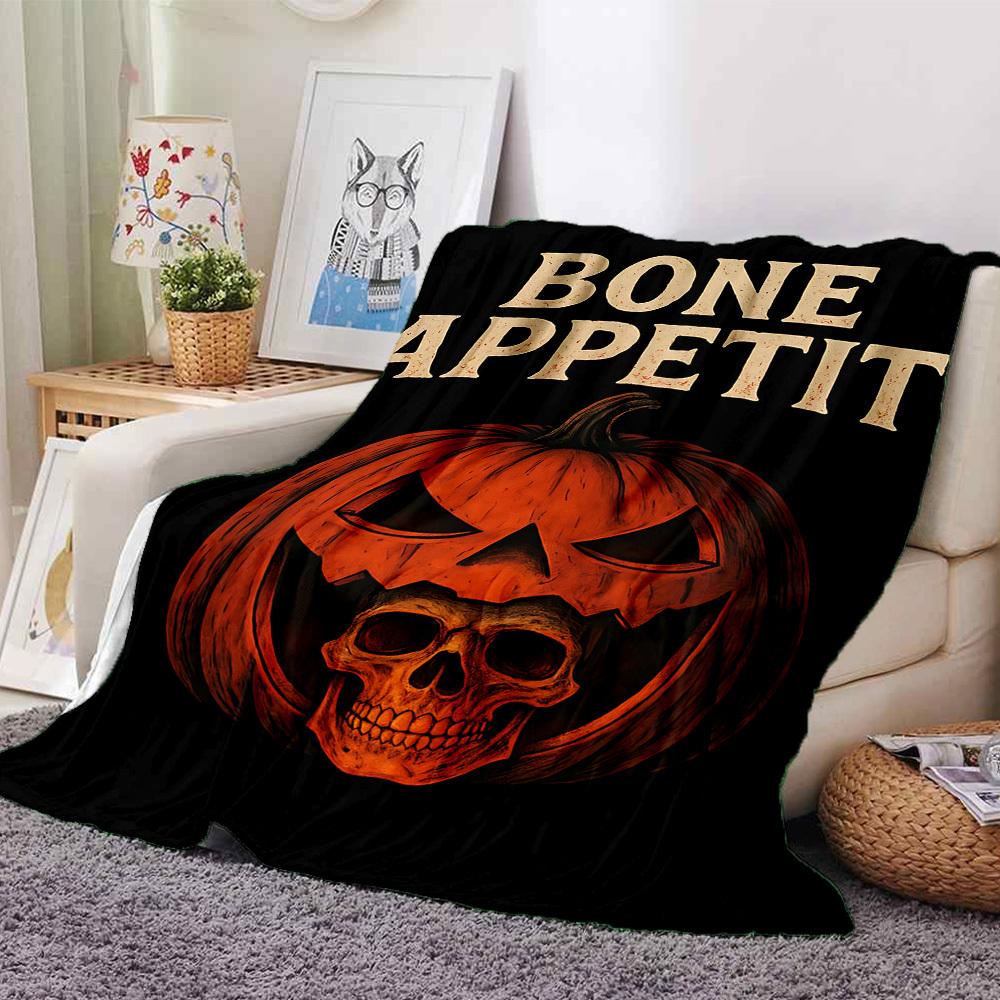 

1pc Bone Appetit Throw Blanket Soft Flannel, Cozy All Season Polyester Perfect for Home, Office 80cmx120cm