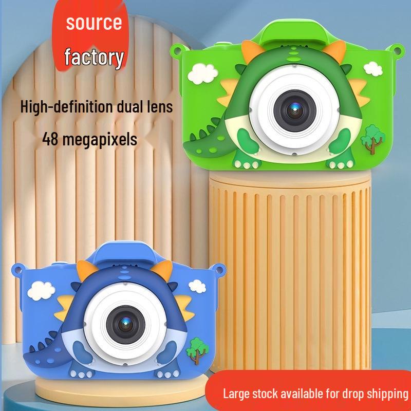 Children's Dual Lens Cartoon Digital Camera with Selfie, Video, Game, and Music Features