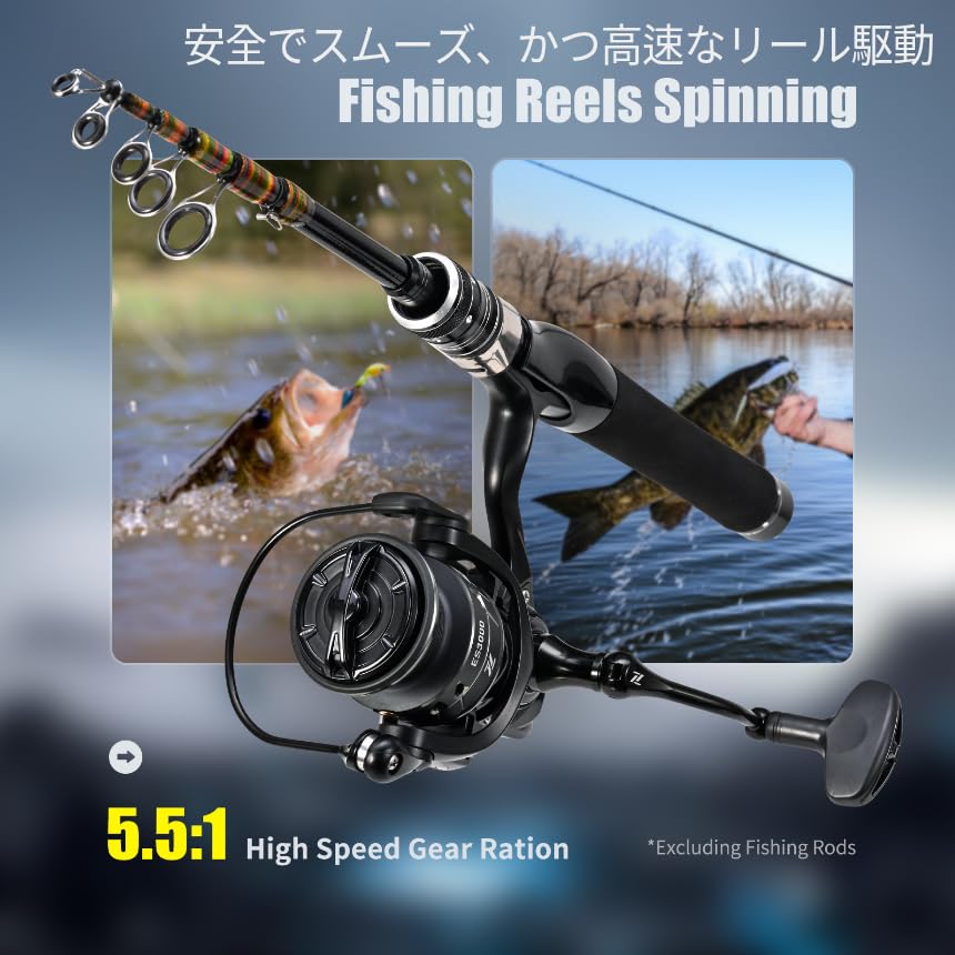 Luregear Fishing Spinning Reel for Saltwater Reel for Sea and Lightweight and Durable Impact 10kg Max Drag Reversible Double Handle Full Saltwater