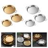 Pack Of 3 Rustproof Metal Snacks Plate Snacks Serving Dishes Stainless Steel Tray with Handle for Gatherings Event