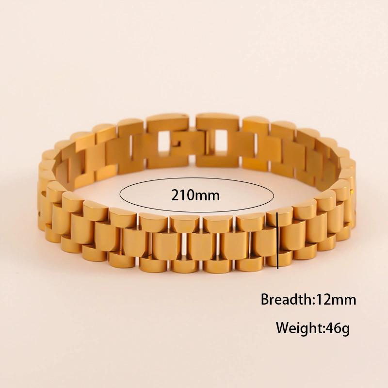 Htpwe Stainless Steel Watch With Bracelet Can Be Diy For Men 18k Gold Plated Couple Holiday Gift Bracelet Party Daily Zircon