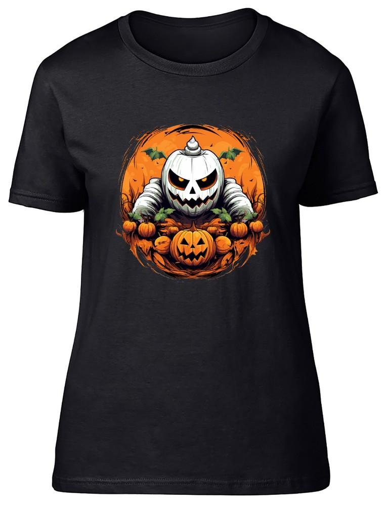 Halloween Pumpkin Womens T-Shirt Living Dead Grave Tomb Ladies Gift Tee M