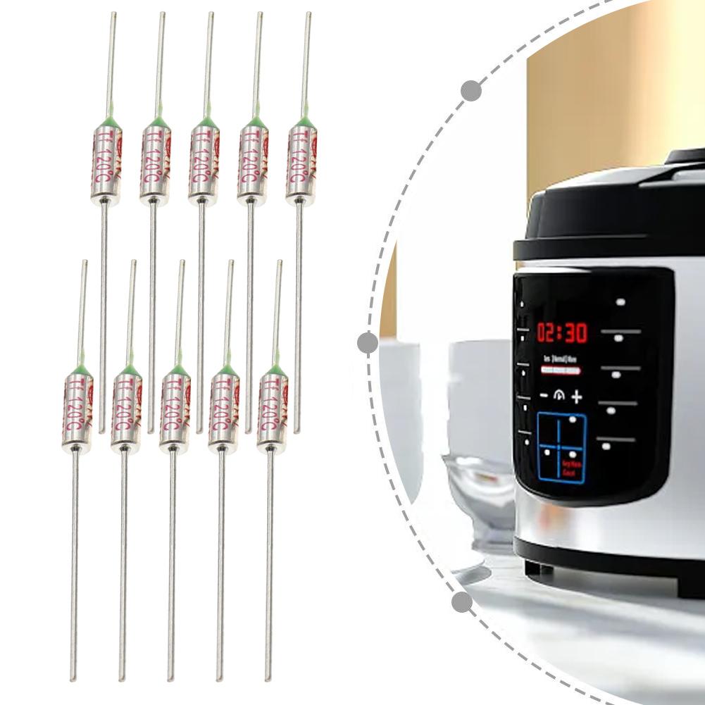 10A Thermal Fuse Circuit Cut Off Fuse Overheating Protection Brass Silver Plated High-quality Materials For AC 250V Applications