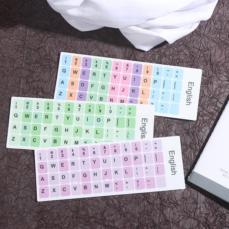 1Pc English Keyboard Sticker Makaron Color Key Sticker Desktop Computer Sticker