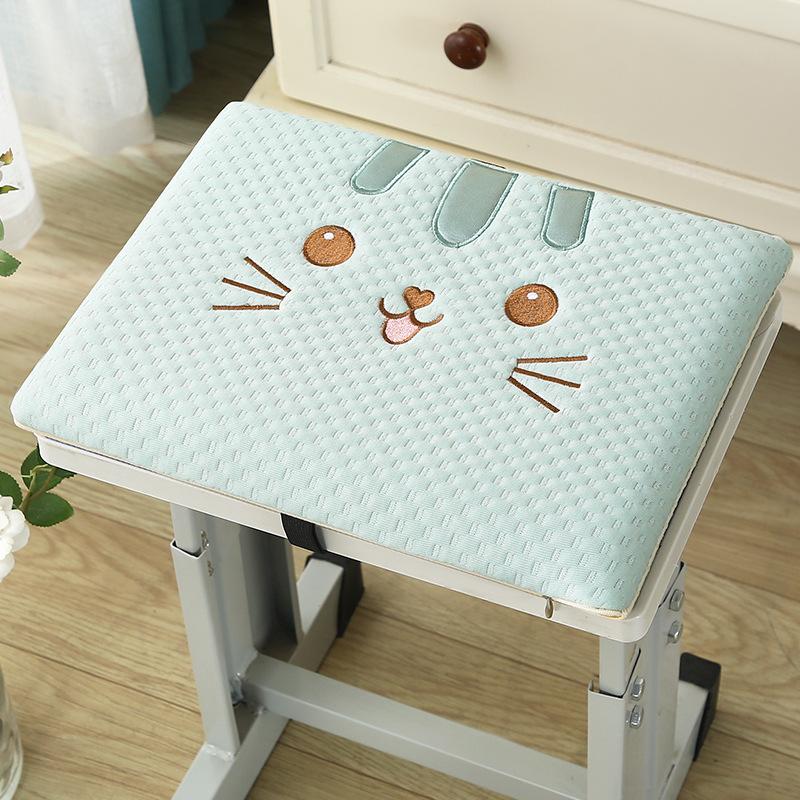 Summer Cushion Student Memory Foam Chair Cushion Classroom Square Stool Seat Cushion High School Chair Stool Can Be Detached and Washed Simple