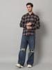 Bigreams Men's Yarn-Dyed 100% Cotton Slim Fit Checkered Flannel Shirt For Full Sleeve Shirt