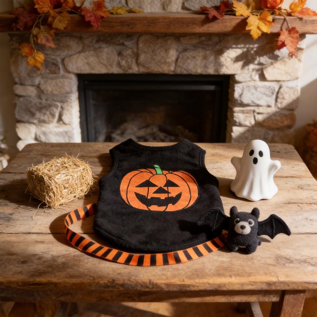 T-shirt Costume pour Chien avec Motif Citrouille d'Halloween pour Chiens de Petite à Grande Taille