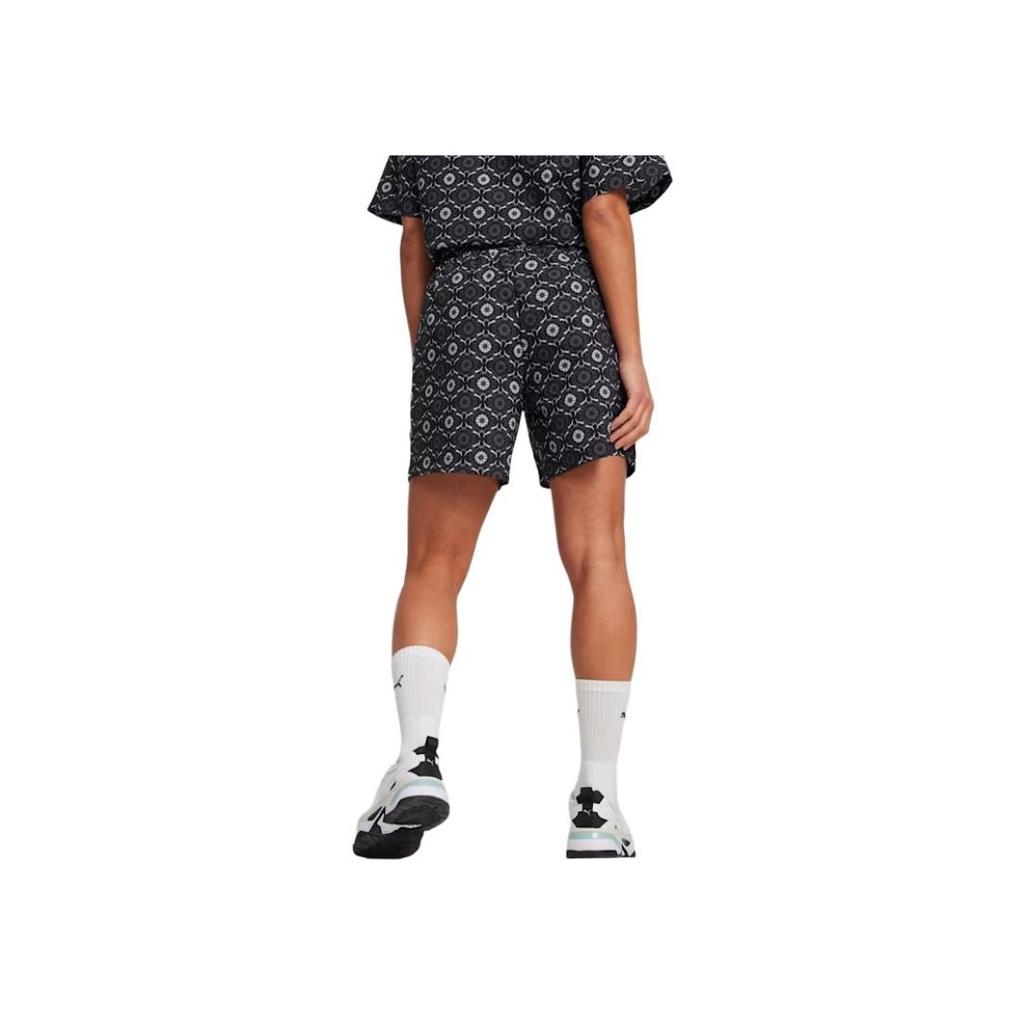 Puma Classics Prep Aop Fashion Versatile Classic Three-Quarter Casual Shorts Unisex Shorts Black 627954-01