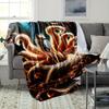 Glam Style Nine-Tailed Fox Mythical Animal Art Blanket -Digital Print Soft All-Season Multi-Purpose Throw for Nap, Sofa & Travel