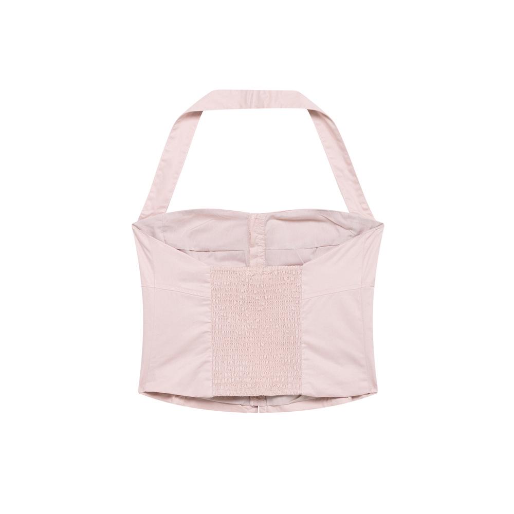 2025 Spring Women's Sweet Halter Neck Slim Fit Sexy Vest-Style Top