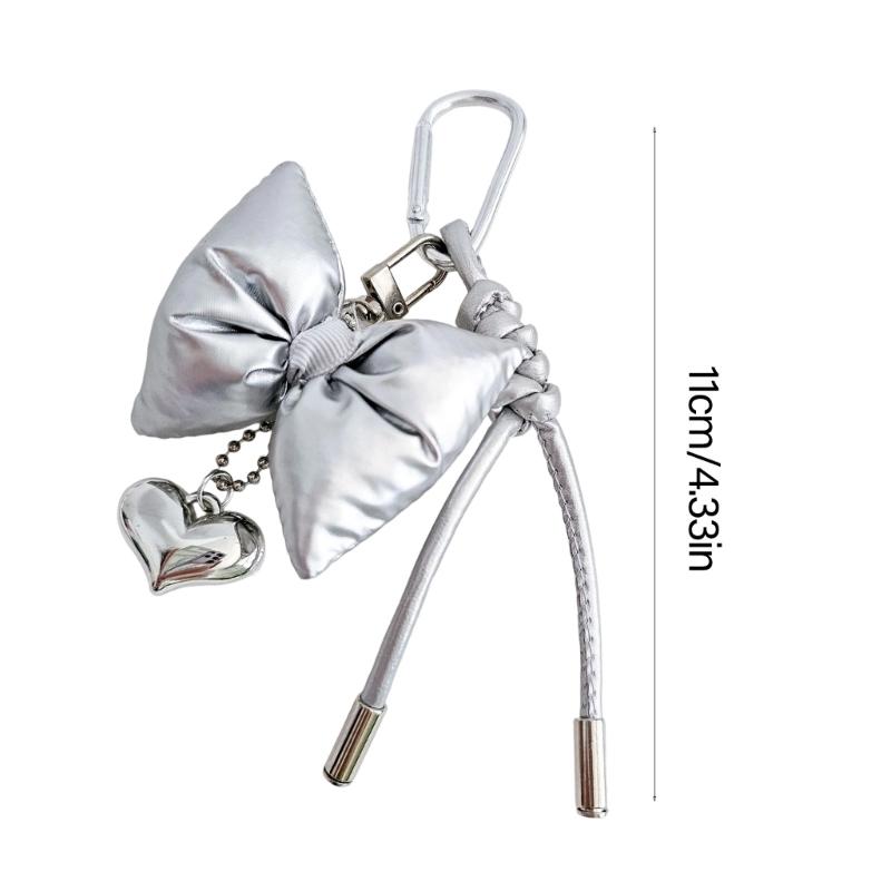 Stylish Heart Bowknot Keychain Pendant Suitable for Women's Handbags Phone Case Purses Adding Style to Your Accessories