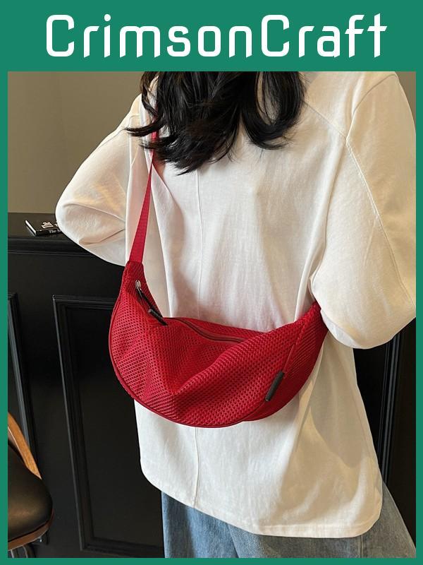 Minimalist Outdoor Single Shoulder Bag With Cable Stitch Urban Style For Daily Use