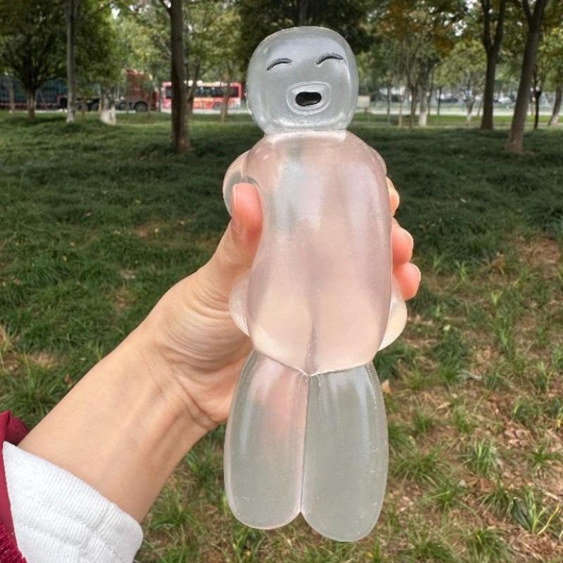 Mačkací průhledný želé robot mačkací hračka roztomilý super měkký pomalý odskok vodový pocit kreslená hračka Kawaii hračka na zmírnění stresu dárek