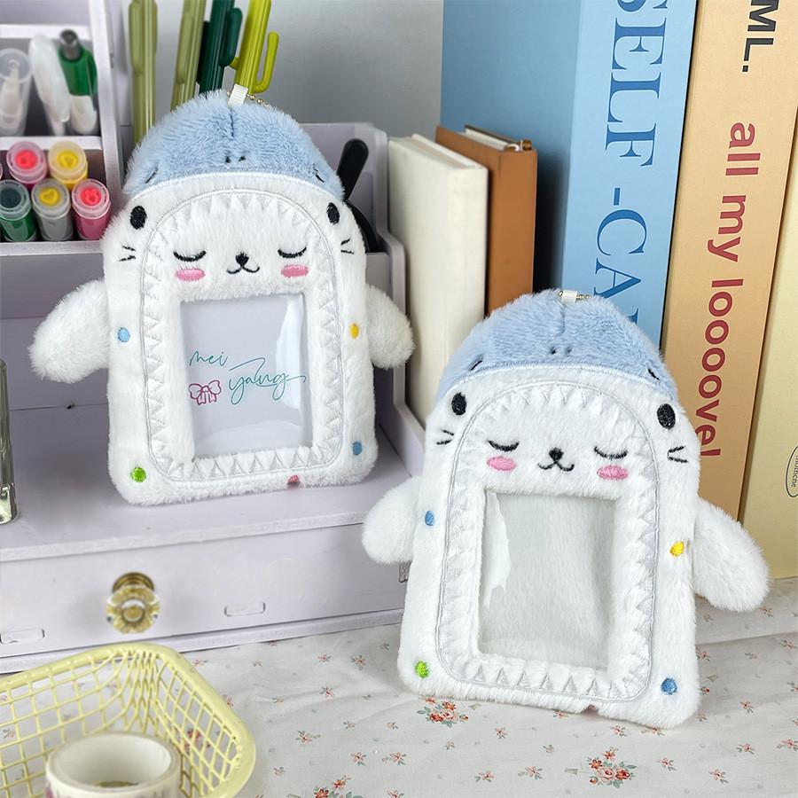 Shark Creative Adorable Cat Plush Card Holder For Instant Photo Display And Id