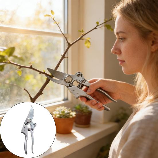 Forbici da potatura in acciaio inossidabile, Potatore a forbice con manico ergonomico, Tagliaerba da giardinaggio resistenti, Cesoie per rami spessi