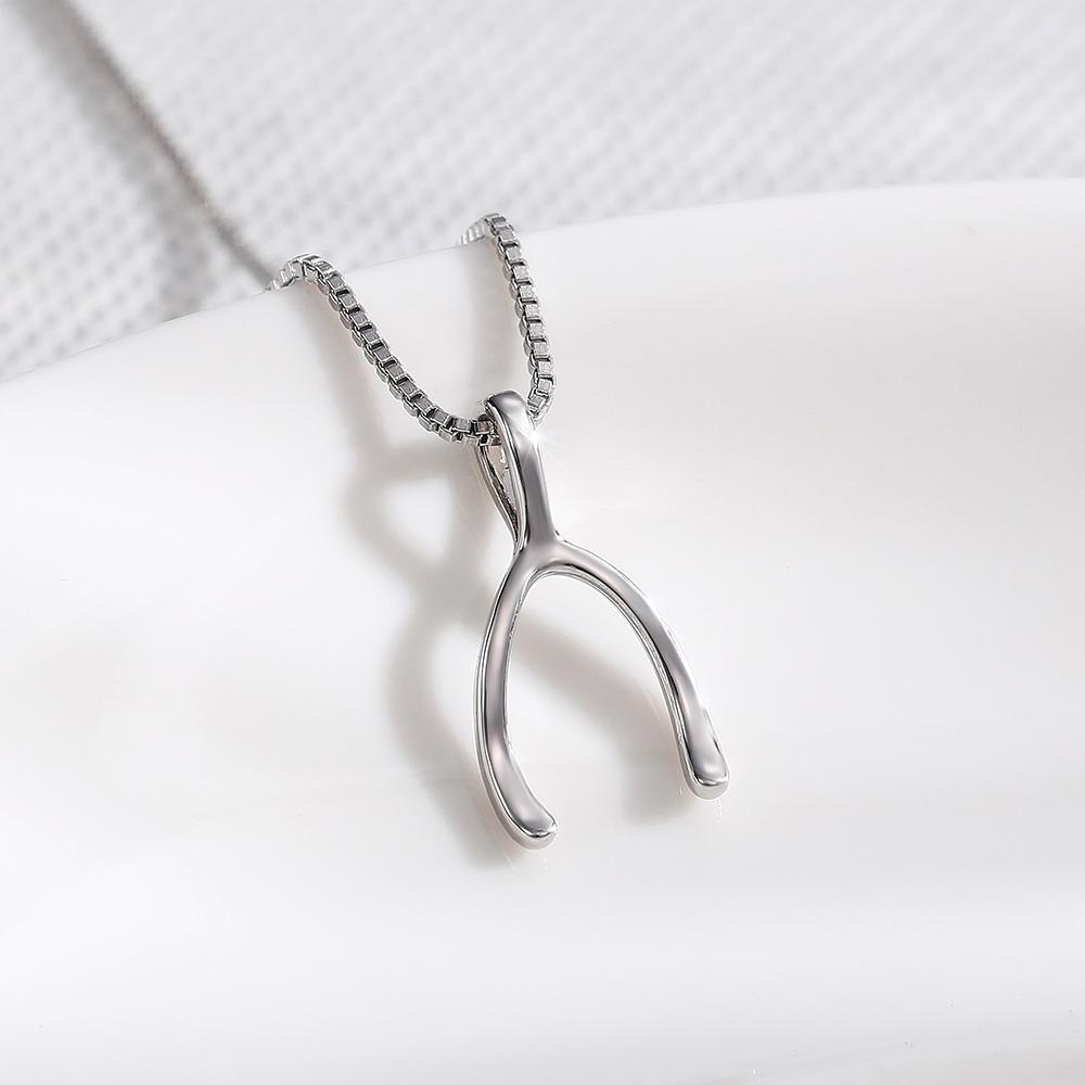 

CAOSHI Exquisite Women s Wishbone Pendant Necklace Silver Color Engagement Party Jewelry Sweet Temperament Gifts Hot Selling 45cm
