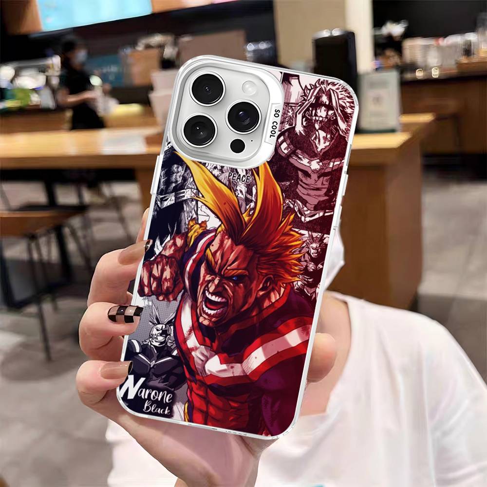 Vintage Anime My Hero A-Academia Phone Cover For IPhone 16 15 14 13 12 11 17 Pro Max Plus Color Silver Shell