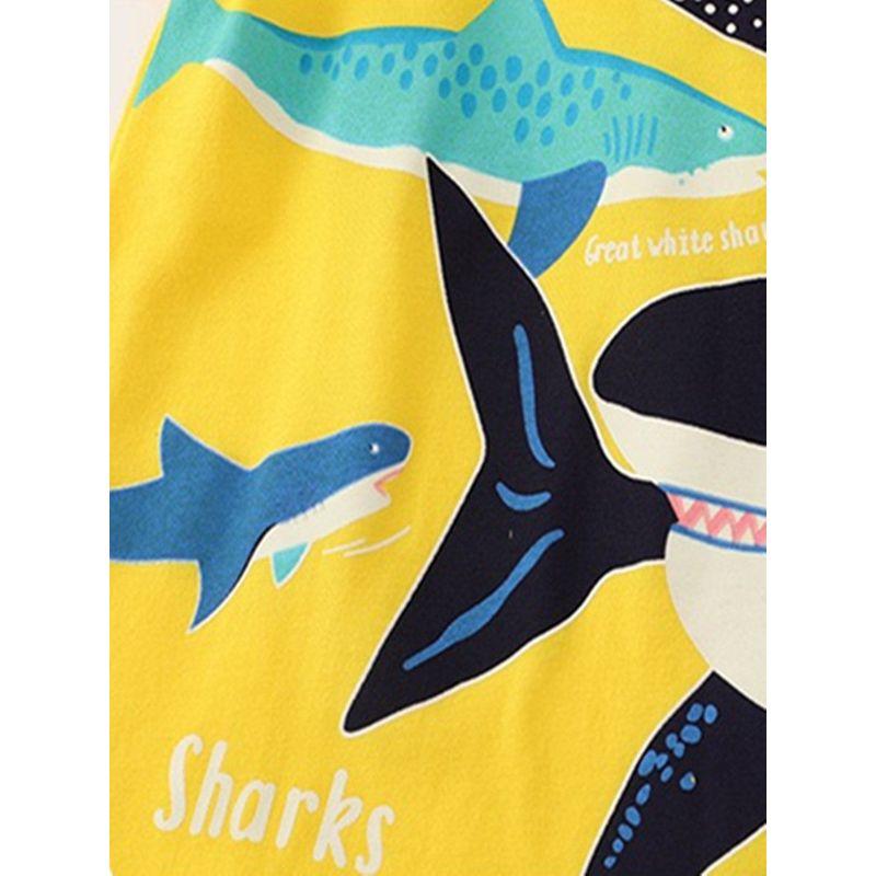 Children's Luminous Shark 26 Summer New Short-Sleeve Boys' Baby T-Shirt Pure Cotton Toddler Half-Sleeve Tee 8