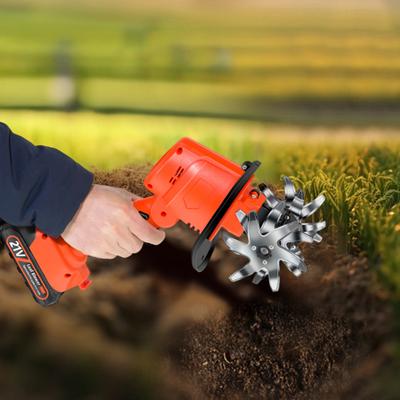 Cordless Mini Tiller Cultivator Sharp Blades High Speed Ergonomic Design Portable Battery Powered Electric Garden Tiller