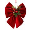 Wine Red Velvet Christmas Tree Ornament with Branch Decor