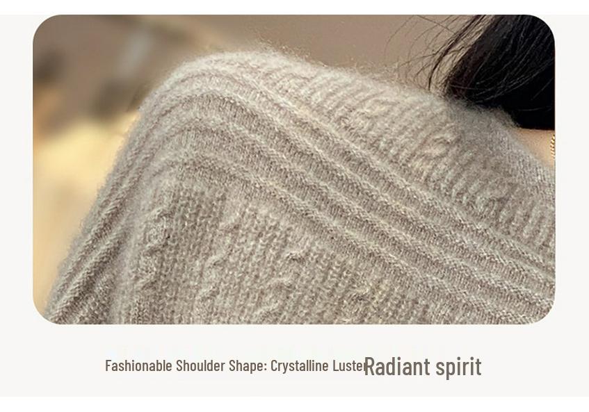 Women's Winter Wool Cashmere Sweater: Loose, Round Neck Pullover in Solid Colors