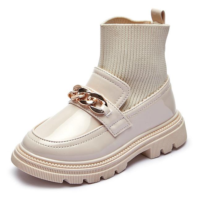 Mädchenstiefel Frühling und Herbst Kinderstiefel gestrickte Kinderkurz