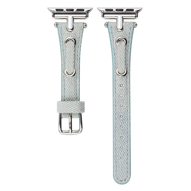 Watch Strap for Apple Watch Series 10 Ultra 9 8 7 SE 6 5 4 3 2 1 46mm 49mm 45mm 44mm 42mm Denim+Leather Adjustable Band