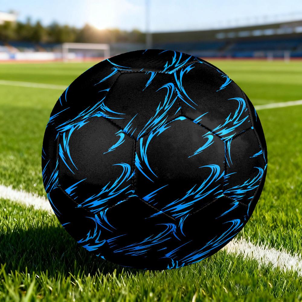 1pc Blue Swirls Abstract Size 5 Soccer Ball Professional Match Training Football Indoor &Outdoor Sports Ball Lightweight Durable C6530