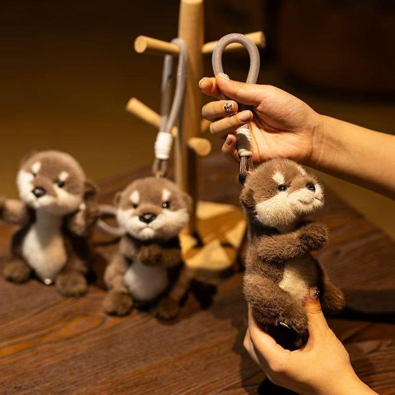 Peluche Realistico di Lontra Morbido Carino Animale di Peluche Lontra Marina Bambola Bambini Bambola Confortevole Regalo