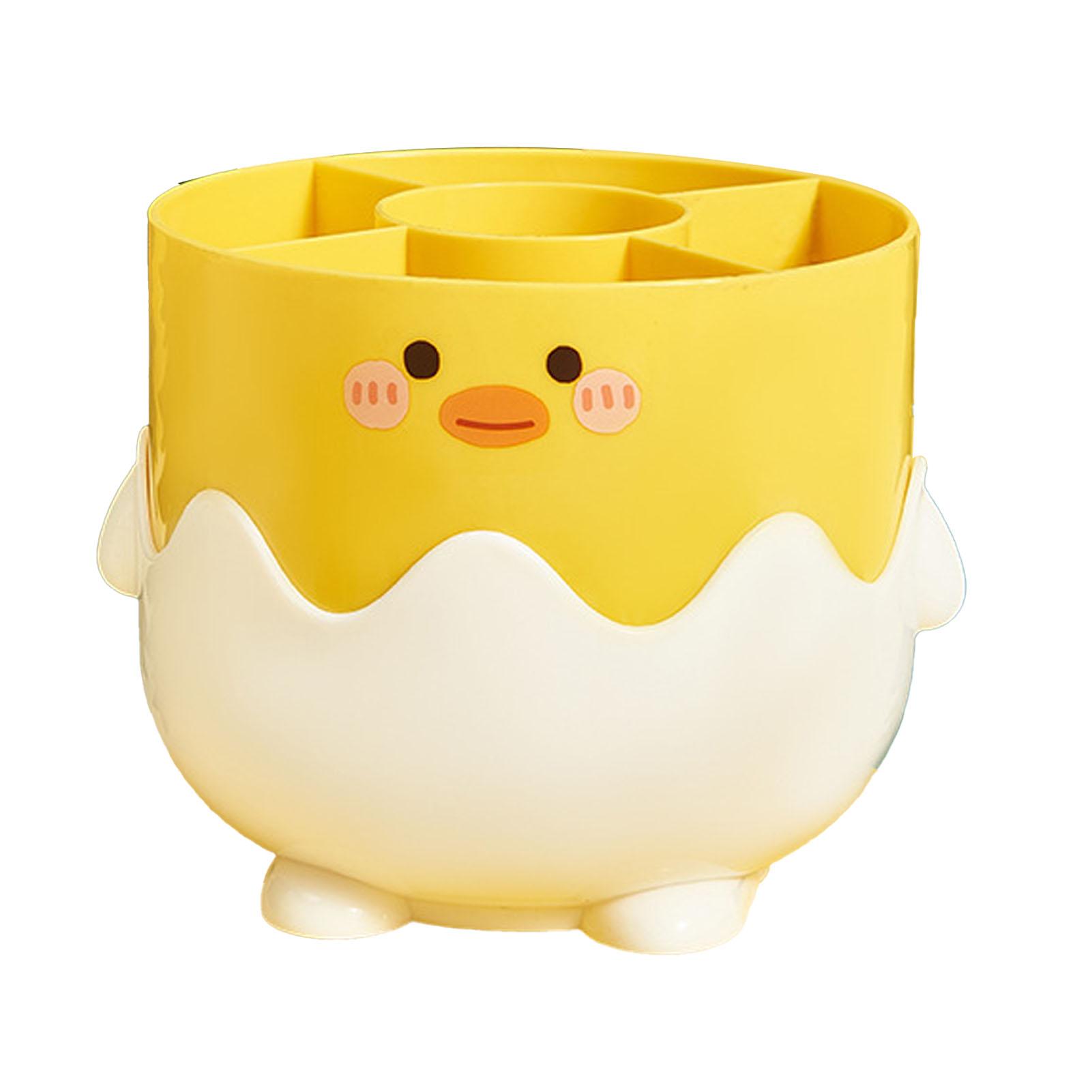 

Little Yellow Duck Cosmetic Makeup Brush Storage Bucket Compartmentalized Plastic Cosmetic Storage