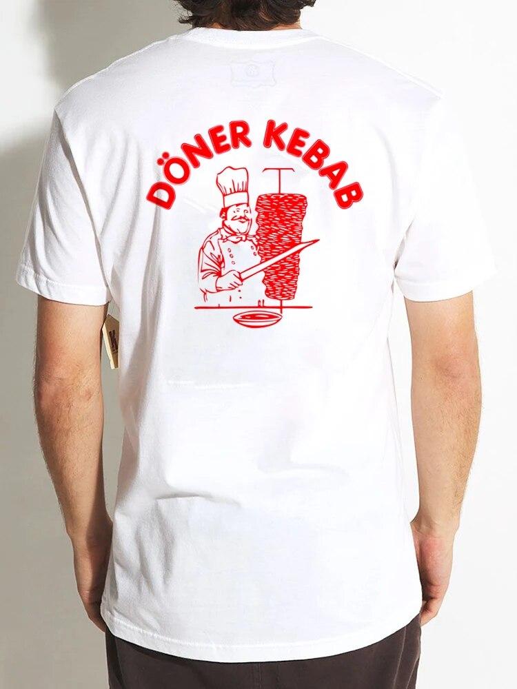 New Fashion Unisex's Funny White T-shirt Doner Kebab  Short Sleeve T Shirt Couple Tees Streetwear Vintage Harajuku Tops