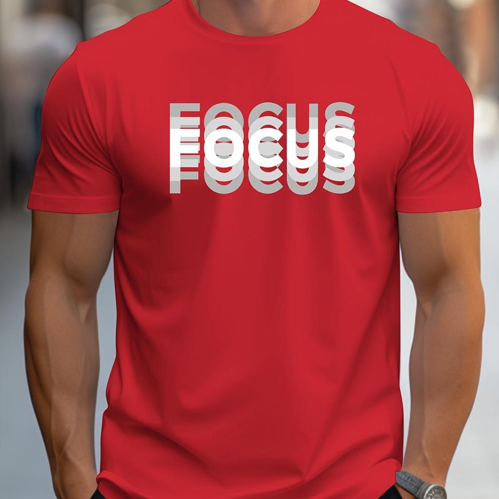 Men's 100% Cotton Casual Sports Loose Oversized Focus Print O-neck Short Sleeved T-shirt Tops Fashion Streetwear Cotton Clothing