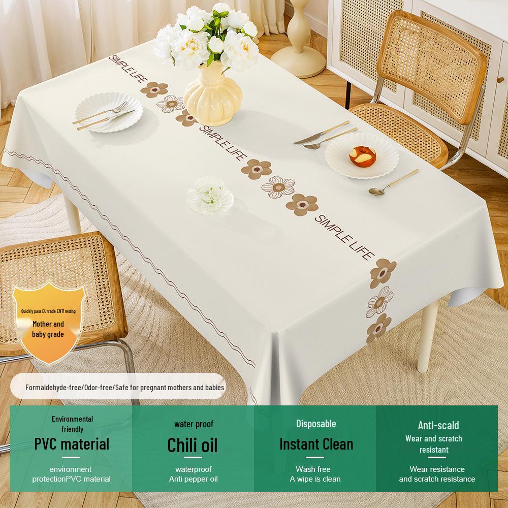 Central Asian Russian PVC Dining Tablecloth, Oil & Scald-Proof, Wash-Free, for Rectangular Tables.