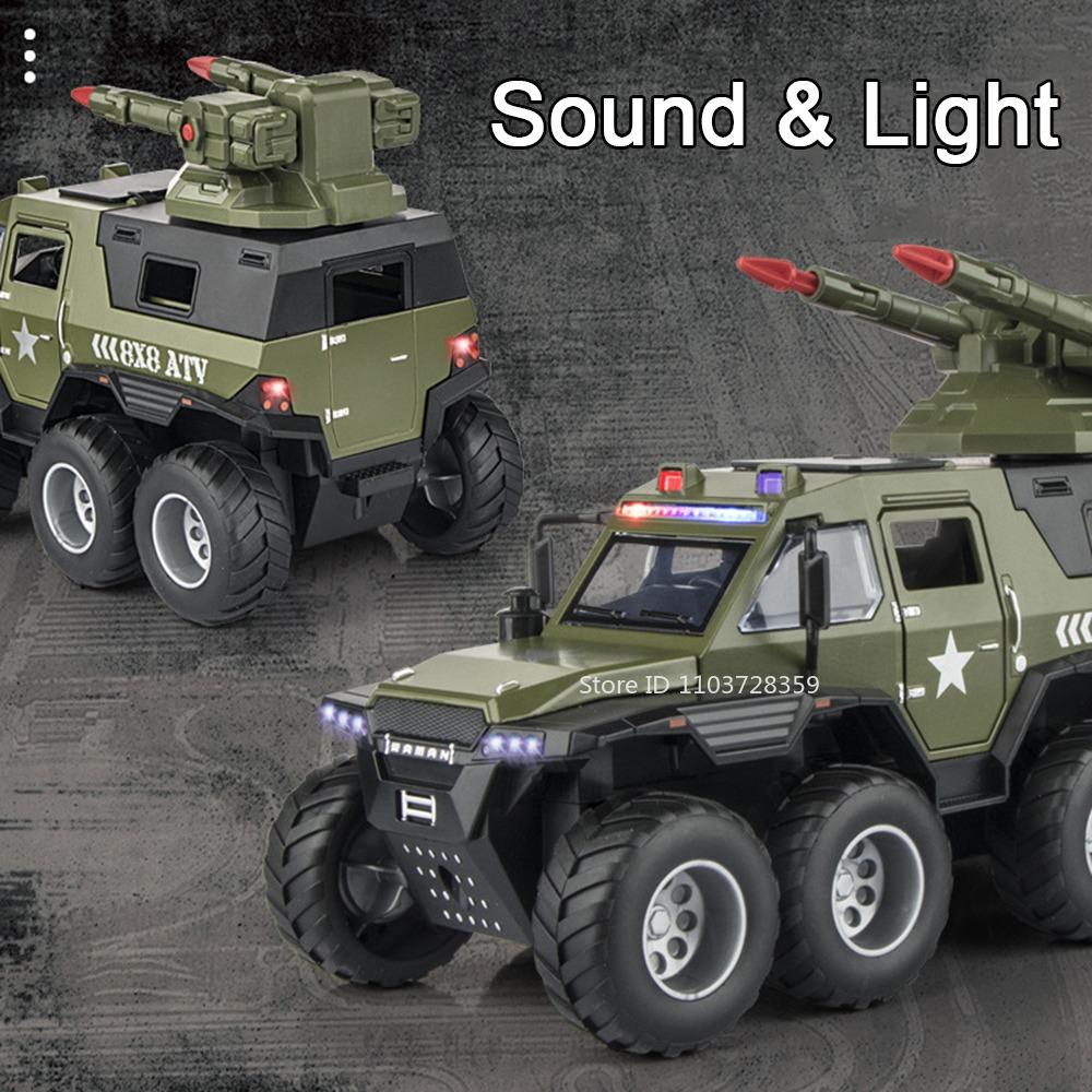 1:32 Scale Avtoros Shaman Sabertooth Armored Police Car Model Toys Metal Diecast Sound Light Doors Opened Pull Back Boys Gifts