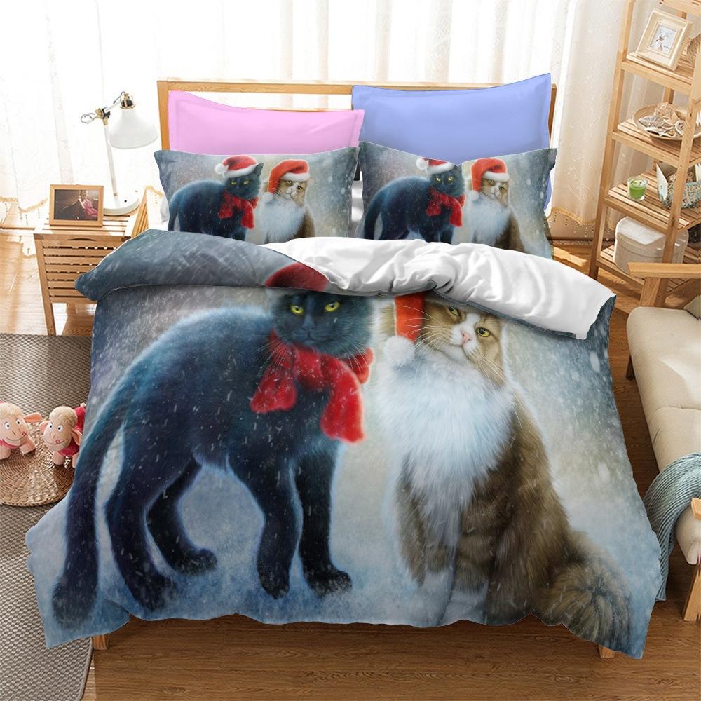 Christmas Series Bedding Three-Piece Home Textile Kit Digital Printing Production