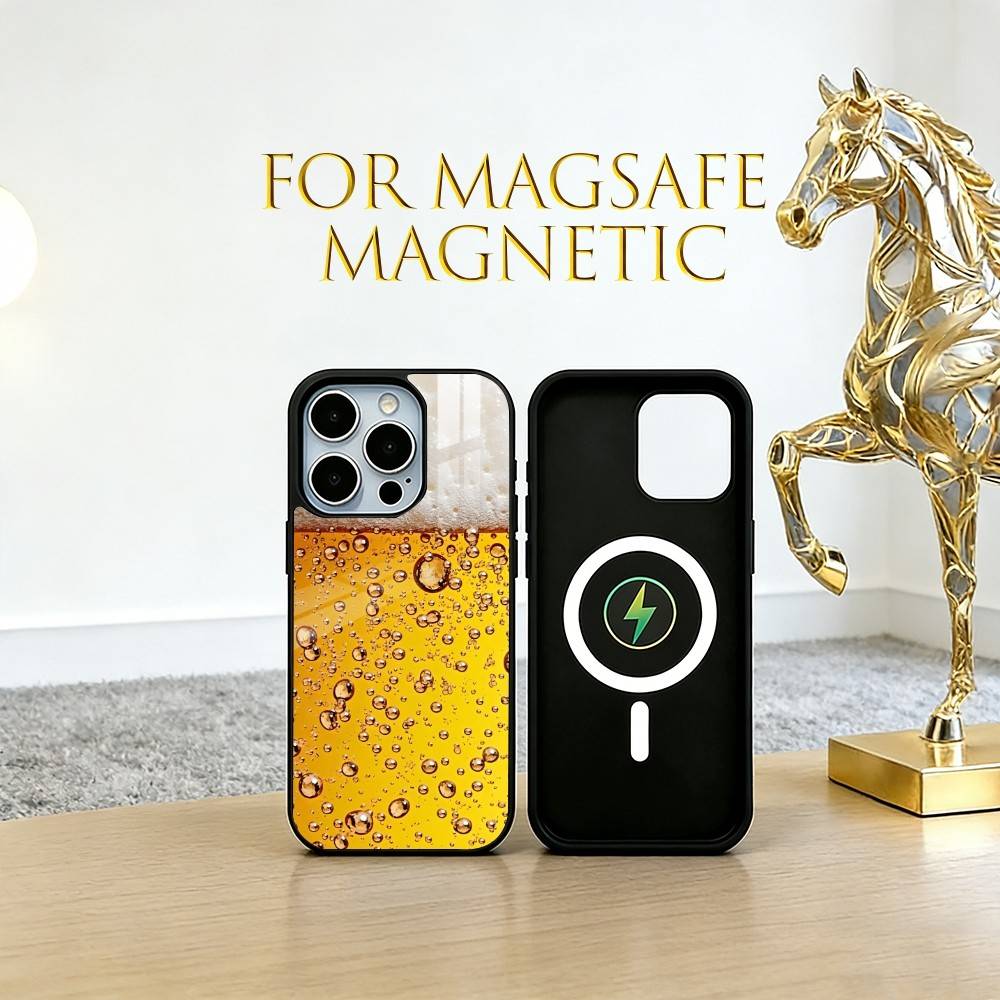 Bier Handyhülle Für iPhone17,16,15,14,13,12,11 Plus,Pro Magnetisch Für Magsafe Kabelloses Laden