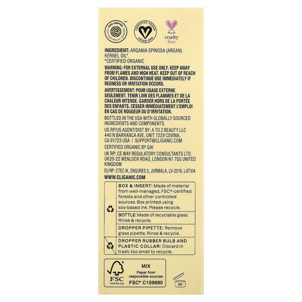 Organic Argan Oil, Combination Skin, 60Ml(2Fl Oz)