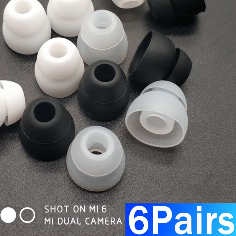 Two Layer Silicone Eartips Earphone Replacement Earbuds Earplugs Noise Reduction Ear Pads Headphone Protector Eartips Cap S M L