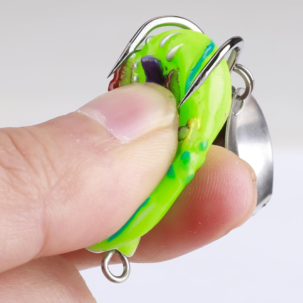 1pcs Mini Frog Soft Bait 60mm 5.5g Double Hide Hook Fishing Lure Bionics Sequin Frog Bait Artificial Lifelike Thunder Frog Lure