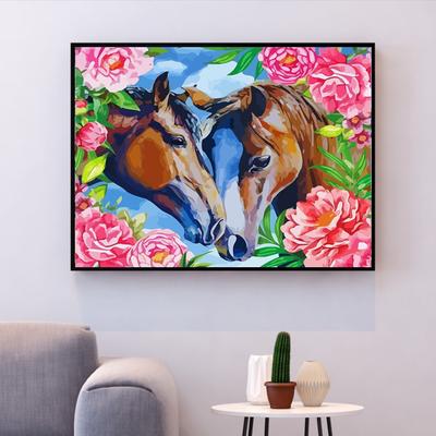 Pittura Diamante 5D Fai da Te Corsa del Cavallo Ricamo Diamante Punto Croce Pittura Mosaico Strass